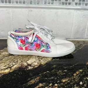 Women's Unbranded Sneakers White Pink Floral Size 6